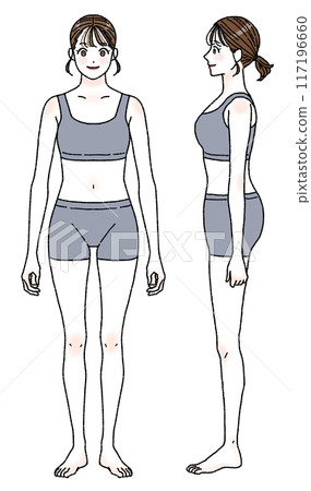 Straight bone structure illustration 117196660