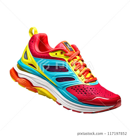 Fashionable stylish Running sports shoes isolated on a transparent background Fashionable stylish Running sports shoes isolated on a transparent background 117197852