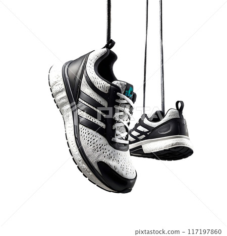Fashionable stylish Running sports shoes isolated on a transparent background Fashionable stylish Running sports shoes isolated on a transparent background 117197860