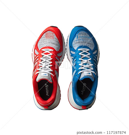 Fashionable stylish Running sports shoes isolated on a transparent background Fashionable stylish Running sports shoes isolated on a transparent background 117197874