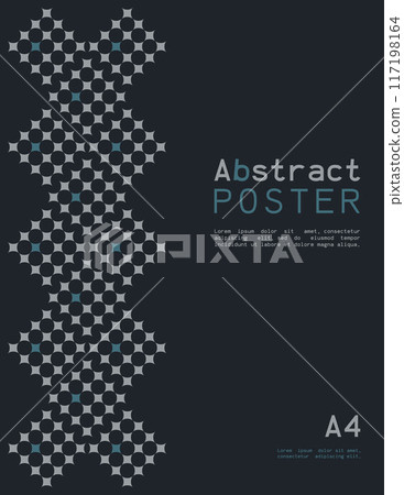 Abstract poster in A4 format with geometric shapes. Vector illustration. Abstract poster in A4 format with geometric shapes. Vector illustration. 117198164