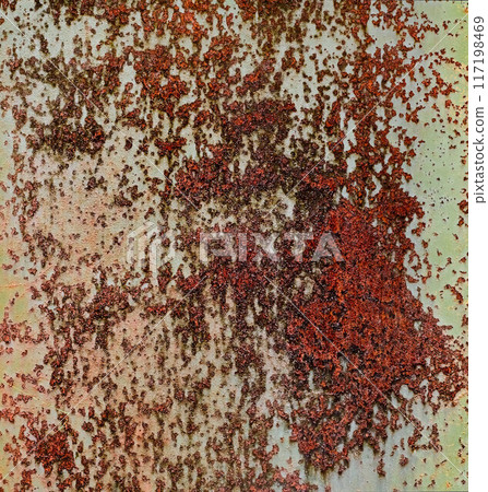 Backdrop of rusty surface of dark, brown, and orange hues. Detailed panorama grunge rusted metal texture. Close-up of rust patterns, aged iron, scratched, worn, distressed areas, corrosion details Backdrop of rusty surface of dark, brown, and orange hues. Detailed panorama grunge rusted metal texture. Close-up of rust patterns, aged iron, scratched, worn, distressed areas, corrosion details 117198469