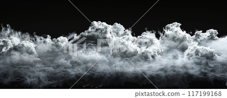 An Exquisite and Dramatic Black and White Cloudscape that Showcases Soft Textures and Impressive Depth 117199168