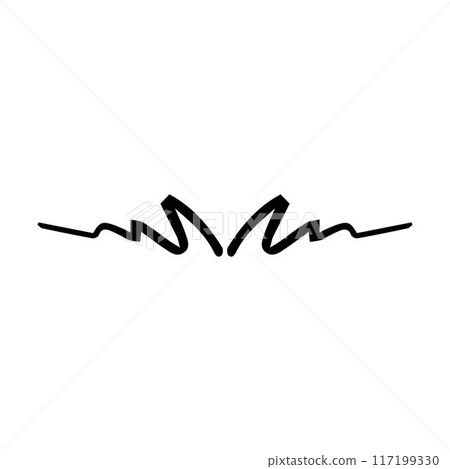 Hand drawn curly divider icon vector illustration design element of swish, swash, swoosh underline swirl squiggle stroke line 117199330