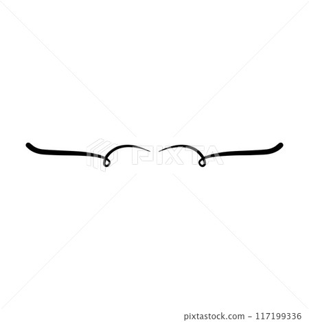 Hand drawn curly divider icon vector illustration design element of swish, swash, swoosh underline swirl squiggle stroke line 117199336