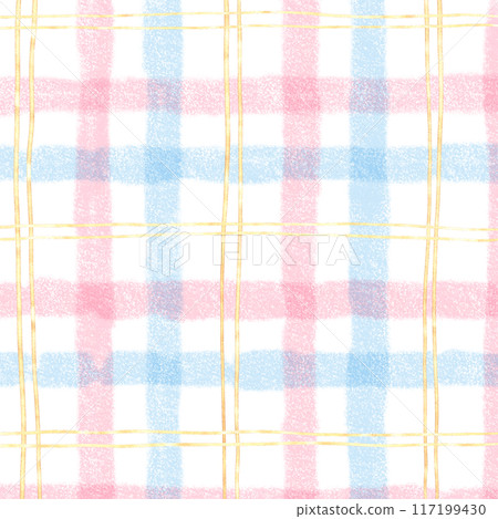 Gold Pink Blue Plaid Hand Drawn Background Overlay 117199430