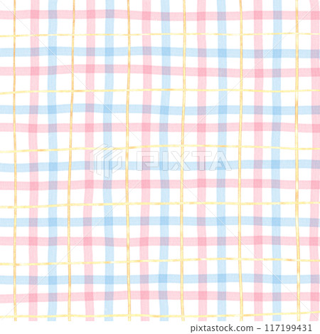 Gold Pink Blue Plaid Hand Drawn Background Overlay Gold Pink Blue Plaid Hand Drawn Background Overlay 117199431