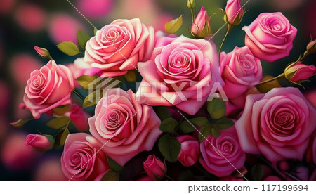 玫瑰紅色和粉紅色 117199694