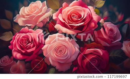 玫瑰紅色和粉紅色 117199697
