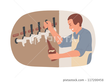 Take away craft beer isolated cartoon vector illustrations. Take away craft beer isolated cartoon vector illustrations. 117200458