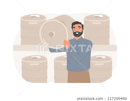 Changing beer keg isolated cartoon vector illustrations. 117200460