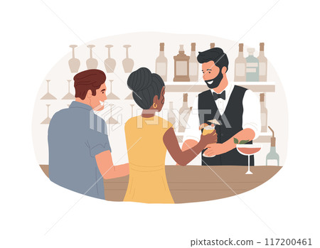 Serving cocktail isolated cartoon vector illustrations. 117200461