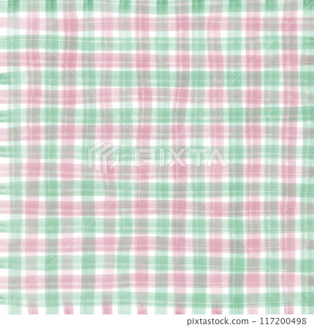 Pink Green Gingham Check Hand Drawn Background Overlay Pink Green Gingham Check Hand Drawn Background Overlay 117200498