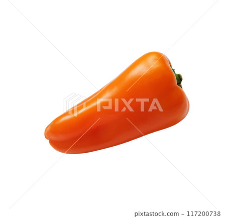 Orange sweet pepper, fresh organic vegetable, decor element for any design, isolater cut out object, clipping path, soft focus Orange sweet pepper, fresh organic vegetable, decor element for any design, isolater cut out object, clipping path, soft focus 117200738