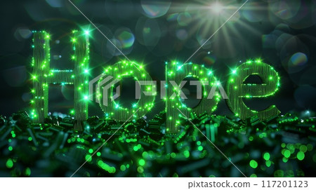 Green LED Faith and believe concept art poster. 117201123
