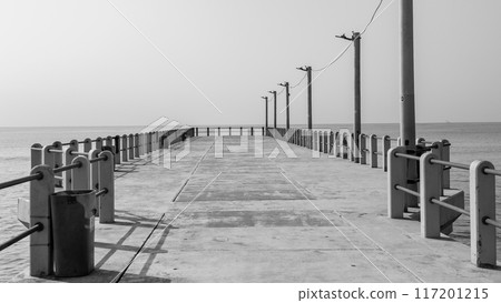 Beach Ocean Empty Pier Jetty Black White Platform Beach Ocean Empty Pier Jetty Black White Platform 117201215