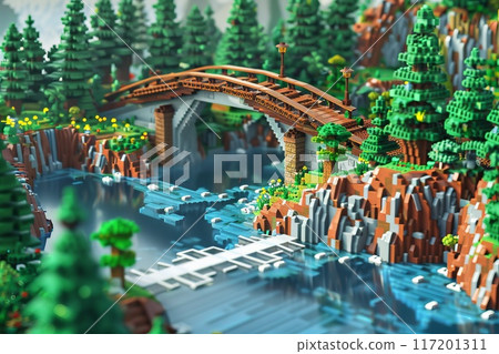 toy bridge in Lego style 117201311
