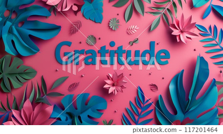 Paper Craft Appreciation and kindness concept art poster. 117201464