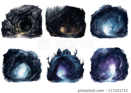 Six Varied Cave Entrances With Different Lighting and Ambiences 117201731
