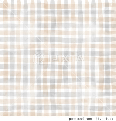 Gray Beige Gingham Check Hand Drawn Background Overlay Gray Beige Gingham Check Hand Drawn Background Overlay 117201944