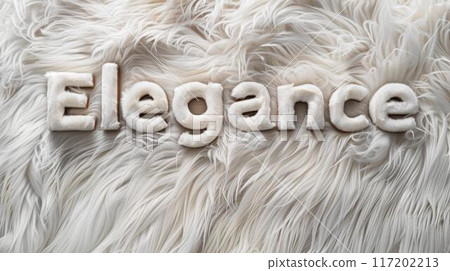 White Fur Style and elegant design concept art poster. 117202213