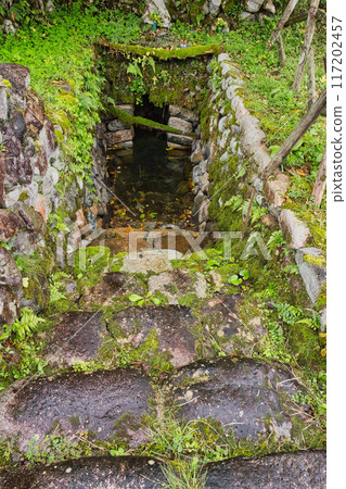 Shirakawa-go, storage, stone, footpath, Hida Takayama, weeds, moss-covered rocks 117202457