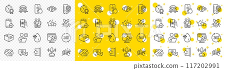 Outline Freezing water, Office box and Seo phone line icons pack for web with Best result, Wallet, Online question line icon. Survey, Microphone, Air conditioning pictogram icon. Vector 117202991