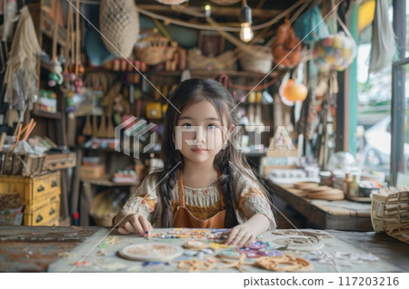 Cat touching coffee cup latte art. A curious cat touches a cup of coffee with latte art, sitting near an espresso machine in a cozy cafe Cat touching coffee cup latte art. A curious cat touches a cup of coffee with latte art, sitting near an espresso machine in a cozy cafe 117203216