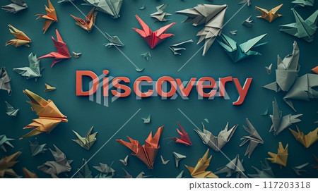 Origami Innovation and breakthrough concept art poster. 117203318