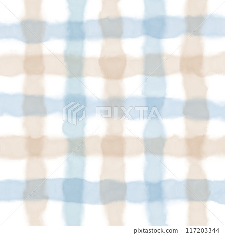 Blue Beige Gingham Check Hand Drawn Background Overlay Blue Beige Gingham Check Hand Drawn Background Overlay 117203344