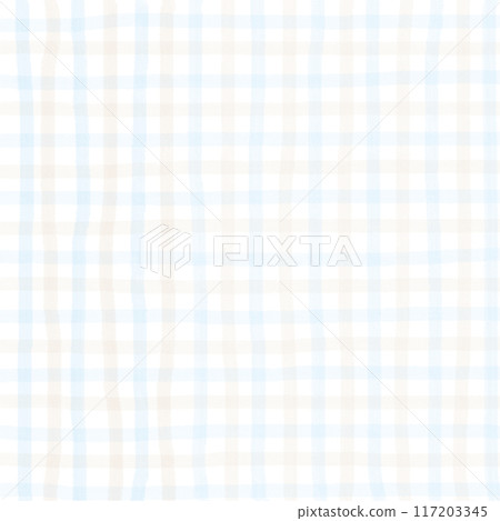 Blue Beige Gingham Check Hand Drawn Background Overlay Blue Beige Gingham Check Hand Drawn Background Overlay 117203345