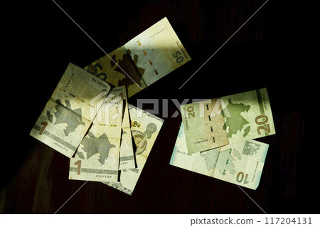 Azerbaijan Currency Manat money background 117204131