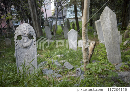Istanbul. Graves in the cemetery in the Uskudar district Istanbul. Graves in the cemetery in the Uskudar district 117204156