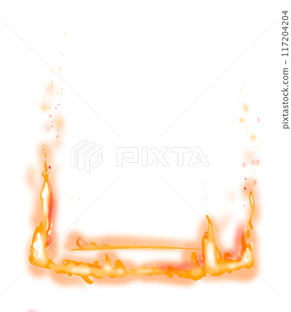 Podium engulfed in flames illustration for use labels, printing, fabrics, packaging 117204204