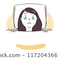 半夜醒來的女人簡單手繪上半身插畫 117204366