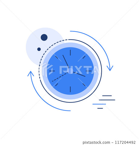 Time and clock,Working time. Schedule,Moving arrows,Time zone. Modern flat icon 117204492