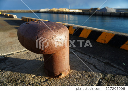 Boat stop bollards in the bay Boat stop bollards in the bay 117205006