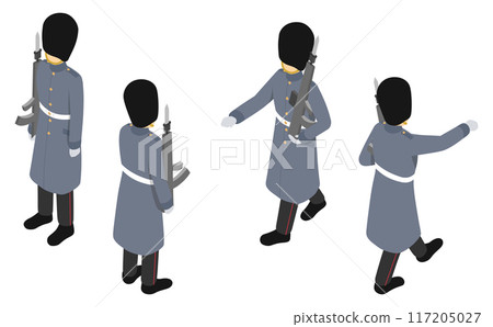 等距插圖:英國衛兵(冬季制服) 等距插圖:英國衛兵(冬季制服) 117205027