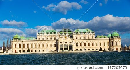Upper Belvedere palace near water basin in Vienna, Austria Upper Belvedere palace near water basin in Vienna, Austria 117205673