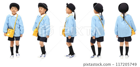 Kindergarten boy full body cutout 117205749