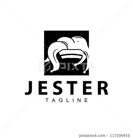 Simple colorful clown hat logo simple circus comedian equipment design template illustration 117206458