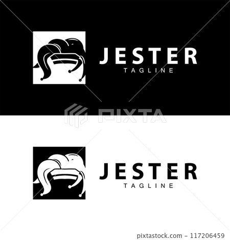 Simple colorful clown hat logo simple circus comedian equipment design template illustration Simple colorful clown hat logo simple circus comedian equipment design template illustration 117206459