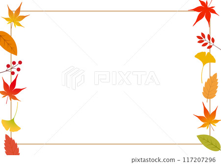 Autumn leaves frame background 22 white 117207296