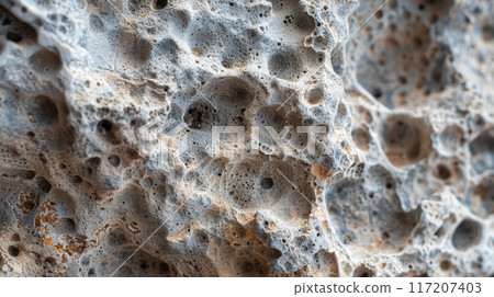 Rough Volcanic Pumice Stone Texture, Perfect for Natural Surface Backgrounds in Design and Art Projects Rough Volcanic Pumice Stone Texture, Perfect for Natural Surface Backgrounds in Design and Art Projects 117207403