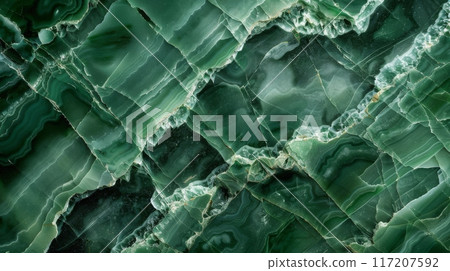 A detailed view of a textured green marble surface 117207592