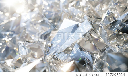 Sparkling Crystalline Surface Close-Up, Glimmering Diamond Texture for Design Print Posters, Luxury Jewelry Concept Sparkling Crystalline Surface Close-Up, Glimmering Diamond Texture for Design Print Posters, Luxury Jewelry Concept 117207624