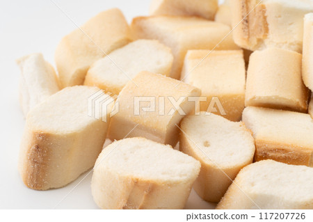 Grilled wheat gluten close-up background 117207726
