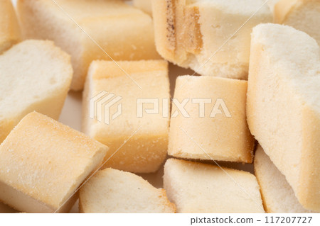 Grilled wheat gluten close-up background 117207727