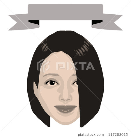 Color illustration 3 of a smiling young woman and a frame (retro style) Color illustration 3 of a smiling young woman and a frame (retro style) 117208015