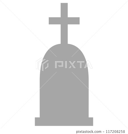 Illustration of a gravestone, a cross-design grave Illustration of a gravestone, a cross-design grave 117208258
